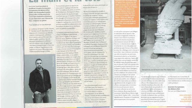 « La main et la tête », article sur Vincent Du Bois